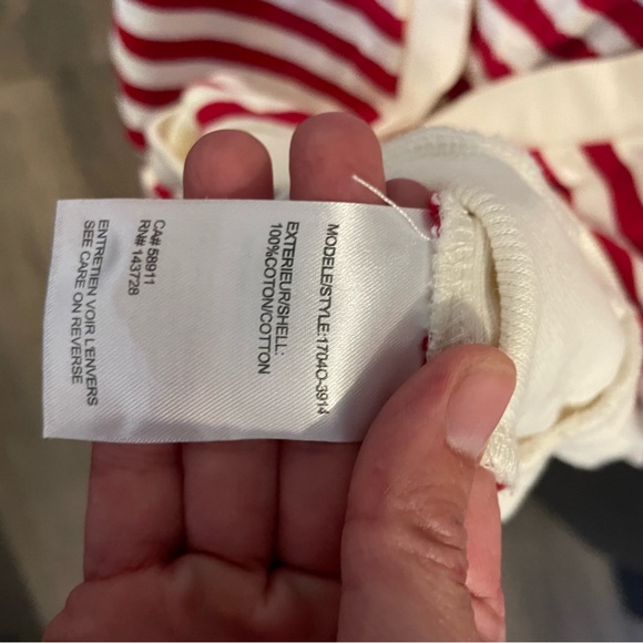 Tribal  Red and Cream Striped Button-Up Cardigan - XS - Picture 13 of 13